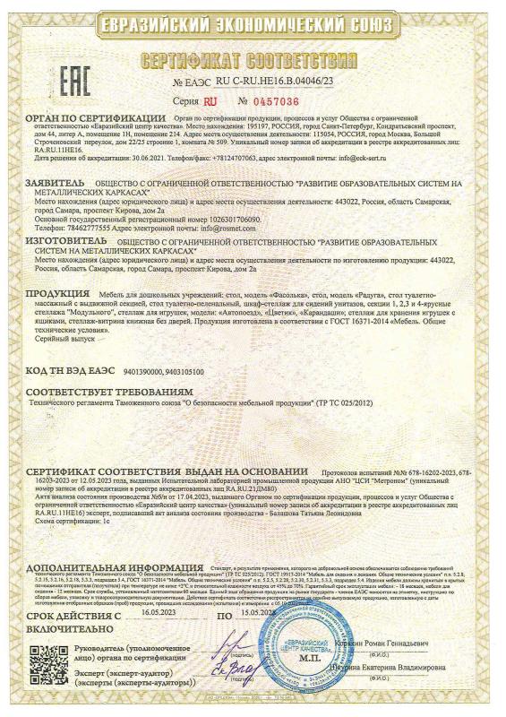 Сертификат соответствия № ЕАЭС RU C-RU.НЕ16.В.04046/23
