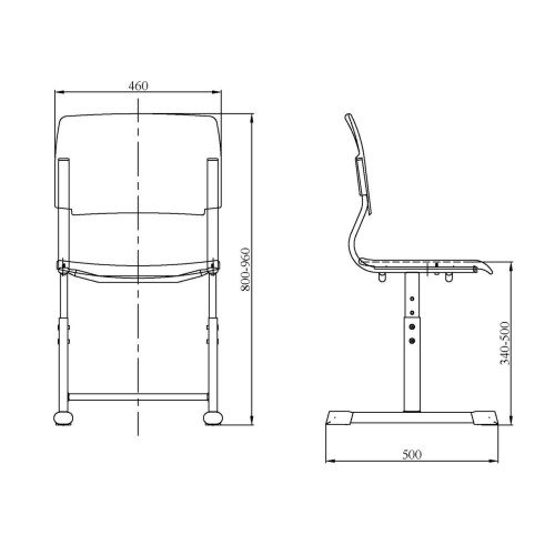 Стул ученический регулируемый «Эргономика» на плоскоовальной трубе Пластик в Нижнем Новгороде