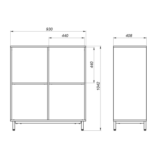 Шкаф-стеллаж модульный «Рио» 2х2 в Нижнем Новгороде