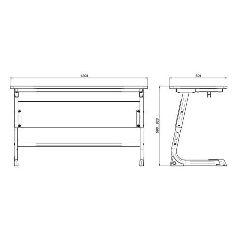 Стол ученический 2-местный регулируемый по высоте «L 50x30» в Нижнем Новгороде