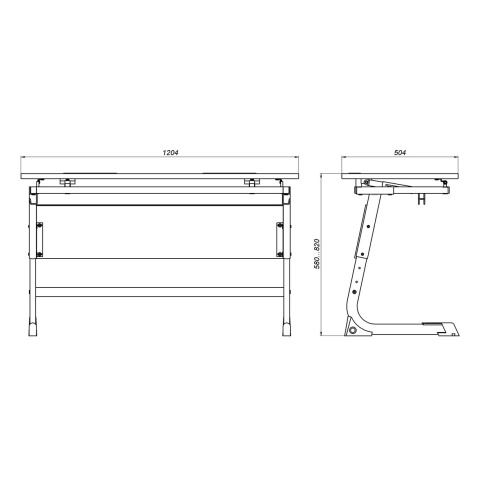 Стол ученический 2-местный регулируемый по высоте и наклону «L 50x30» в Нижнем Новгороде