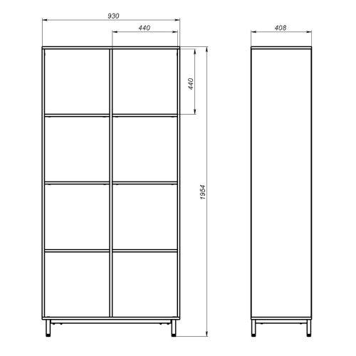 Шкаф-стеллаж модульный «Рио» 2х4 в Нижнем Новгороде